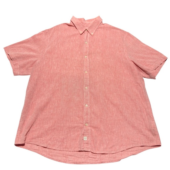 Men's Chaps Used Shirt Size 2XL/TTG/EEG Short Sleeve Salmon Pink Button-Up - Picture 1 of 11